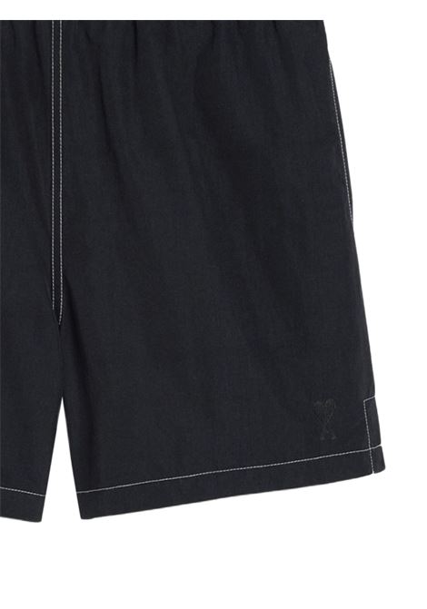 Black contrast-stitching swim shorts Ami paris - men AMI PARIS | HBW006PA0027001